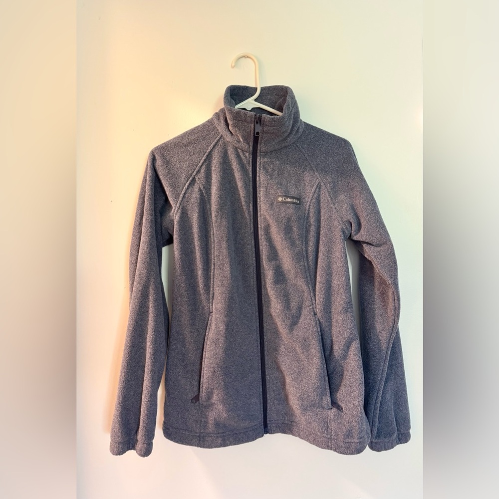 Columbia Women's Heather Gray Full-Zip Teddy Fleece Jacket